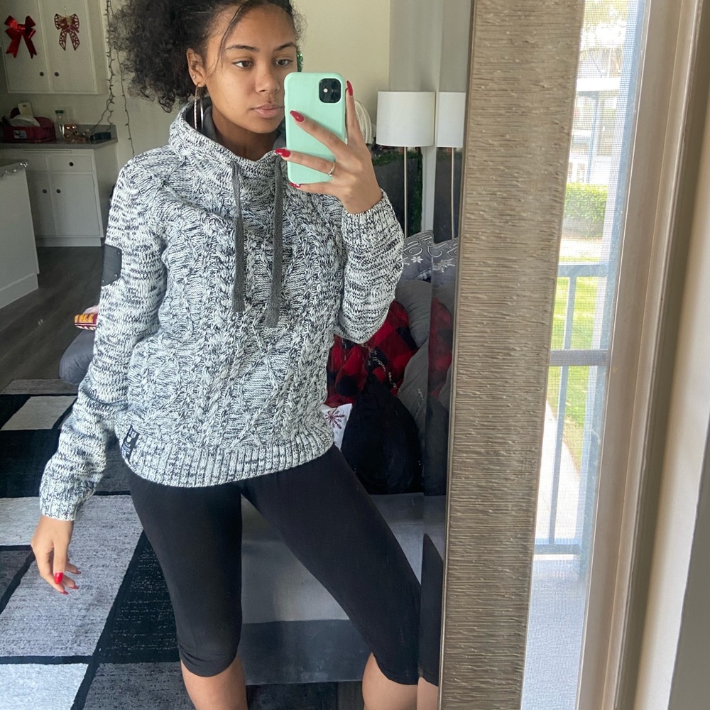 Black and white hoodie